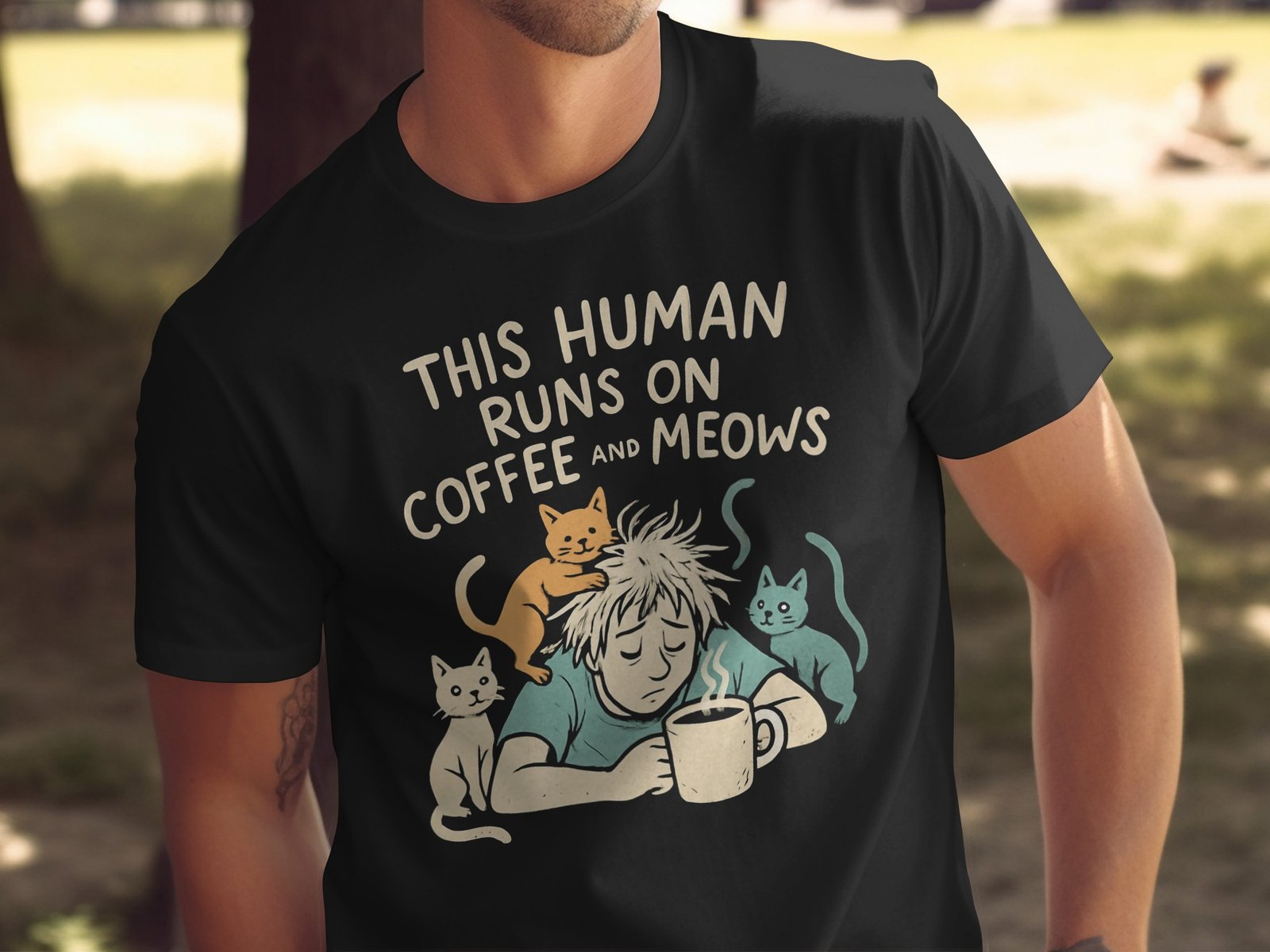 coffee meows t-shirt