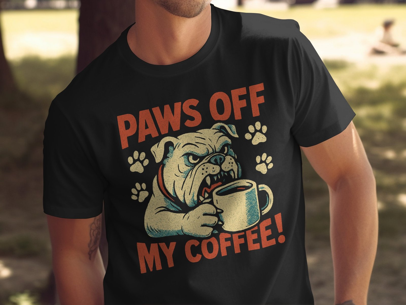 grumpy bulldog coffee t-shirt